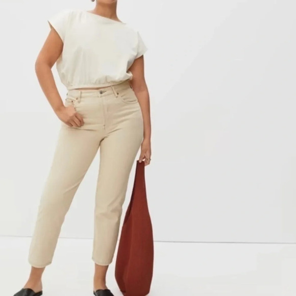 New Everlane The 90s Cheeky Jean Size 26 Crop Pure Clay - Picture 1 of 11